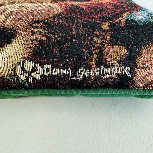 Tapestry Woven Throw Pillow Santa Cat Dona Gelsinger A Long Winters Nap Vintage - Picture 4 of 7